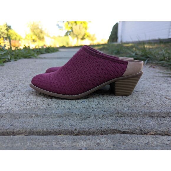 Zee Alexis Slip On Clogs Womens US 8 Woven Mule Heels Casual Cranberry Red - Picture 3 of 11